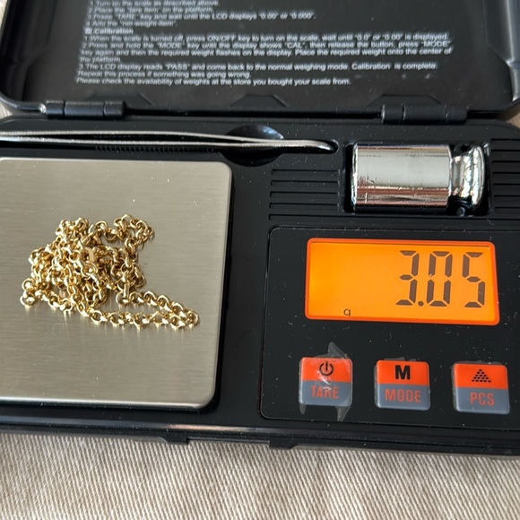 Dubai 18k Real Gold Rolo Chain Necklace “16 inches Light weight - Picture 3 of 4